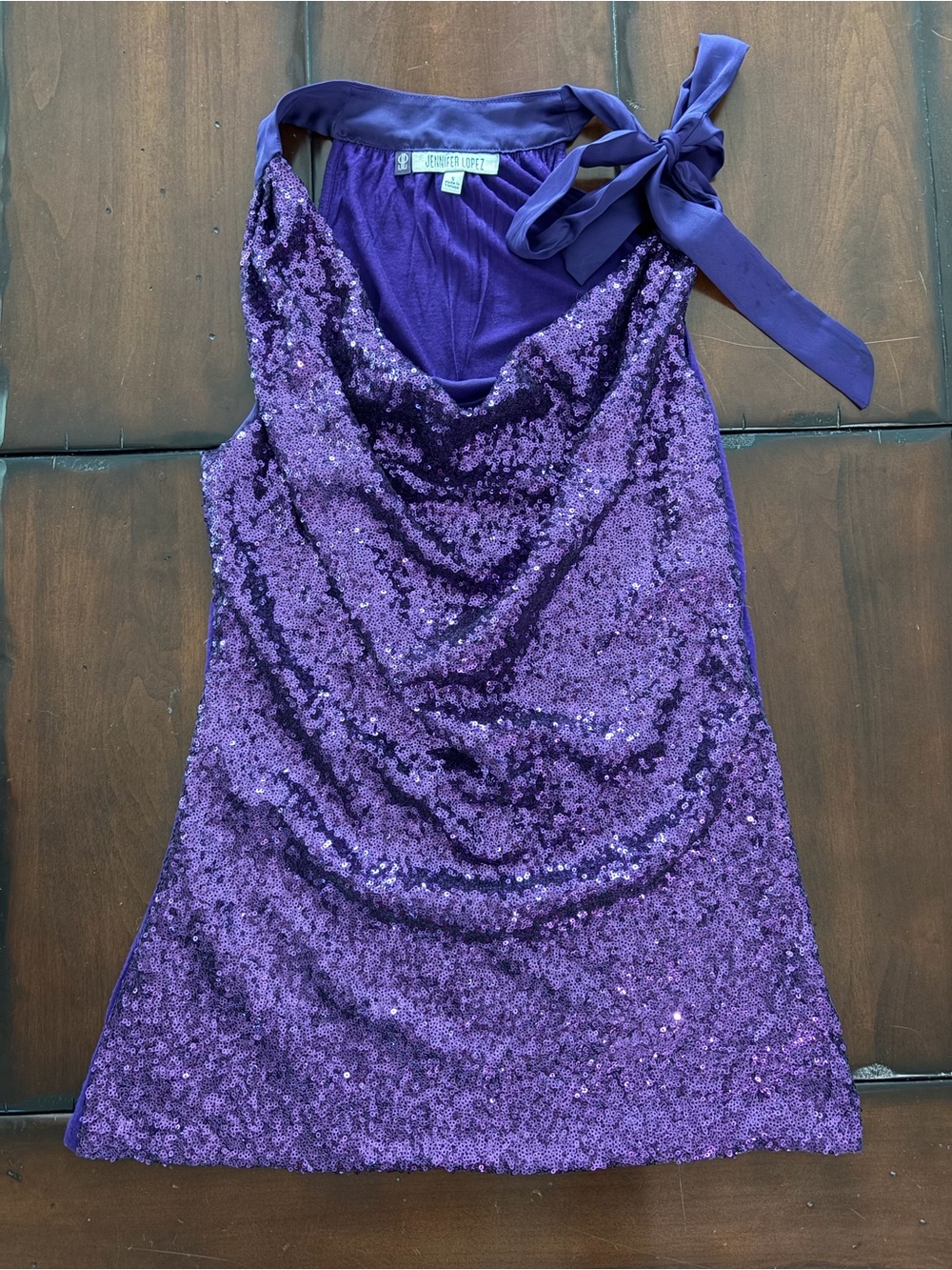 Jennifer Lopez purple sequin top